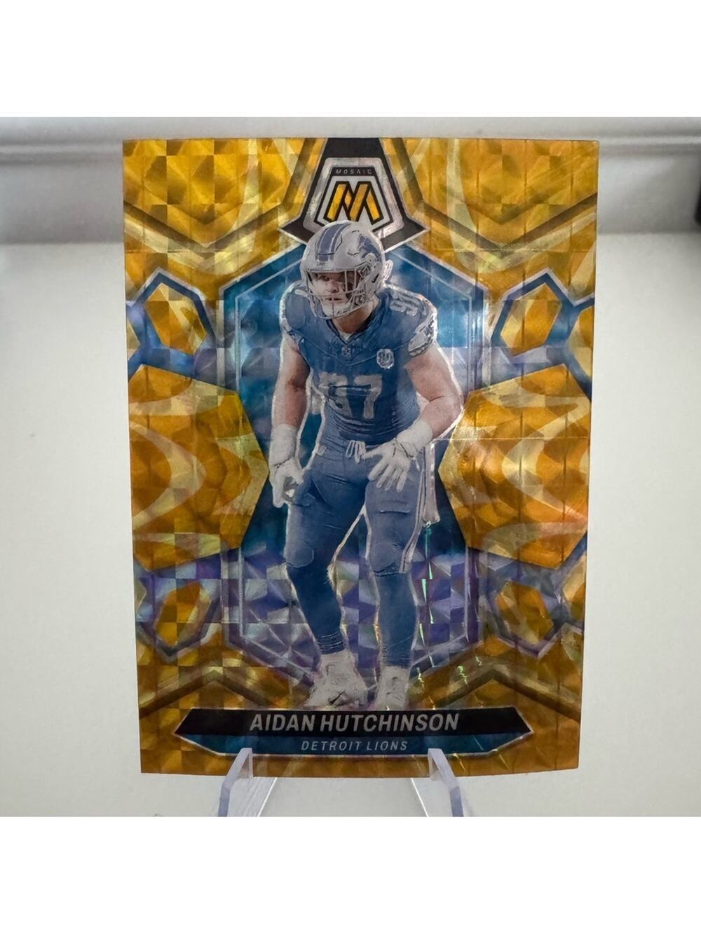 🔥 2024 Panini Prizm Aidan Hutchinson Yellow Mosaic Detroit Lions